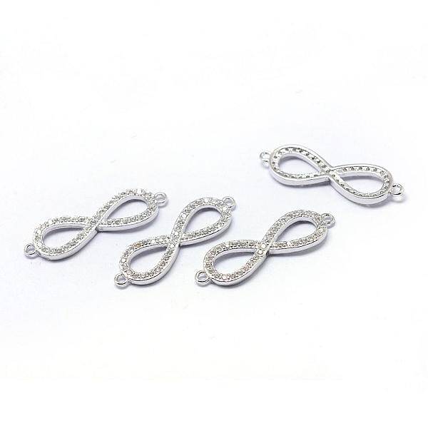 Rack Plating Brass Cubic Zirconia Links