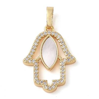 Brass Micro Pave Clear Cubic Zirconia Pendant