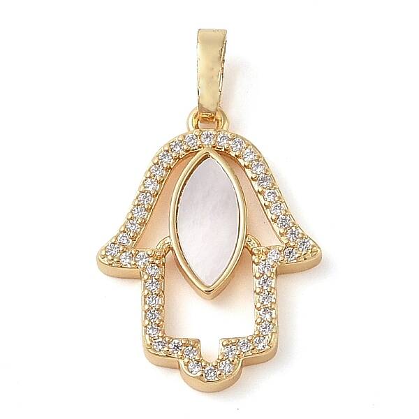 Brass Micro Pave Clear Cubic Zirconia Pendant