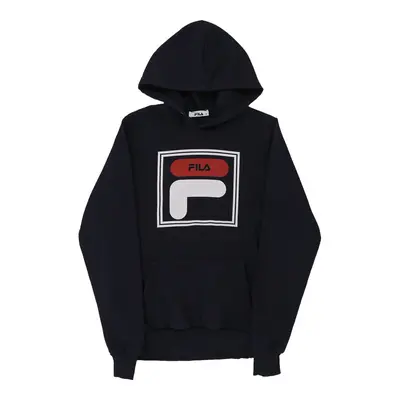 Age 11-12 Fila Spellout Hoodie - Medium Navy Cotton Blend