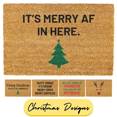 Christmas doormat, It's Merry AF In Here, Welcome Mat, Funny Door mat, Holiday Doormat, Christmas Decor, Christmas Decoration...