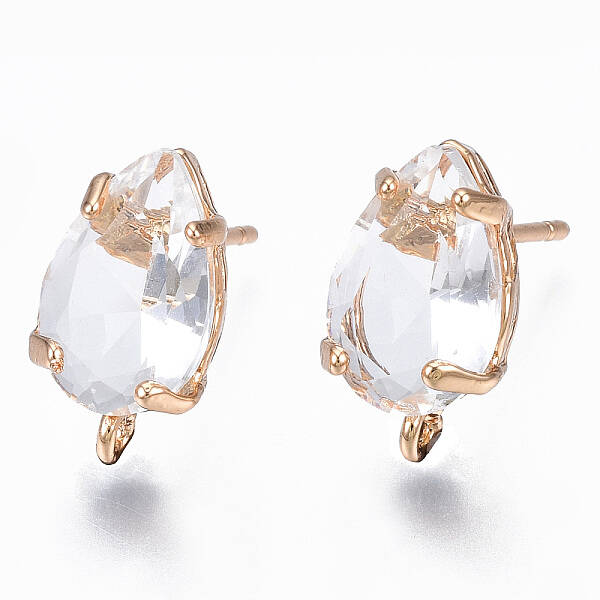 Transparent Brass Stud Earring Findings