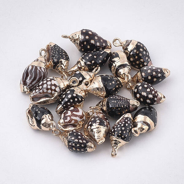 Electroplate Spiral Shell Pendants