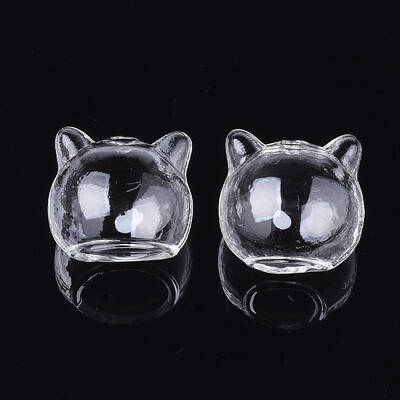 Handmade Kitten Blown Glass Globe Beads