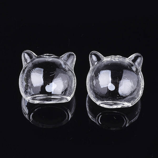Handmade Kitten Blown Glass Globe Beads