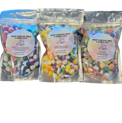 Variety 3 Pack Skizzie Bundle freeze dried candy  - Wild Berry 5oz, Regular 5.5oz, Sour 5oz Sweet Candies Snack Bonbon