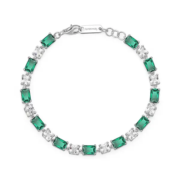 Brosway Fancy Life Silver Bracelet with Green Cubic Zirconia FLG16