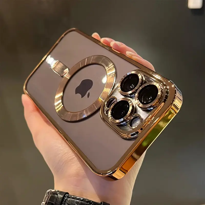 Luxury Magnetic For Magsafe Wireless Charge Plating Clear Case For iPhone 12 13 14 15 16 Pro Plus Max Shockproof Silicone Cov...