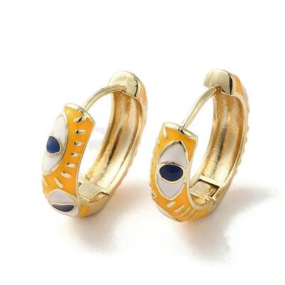 Horse Eye Real 18K Gold Plated Brass Hoop Earrings