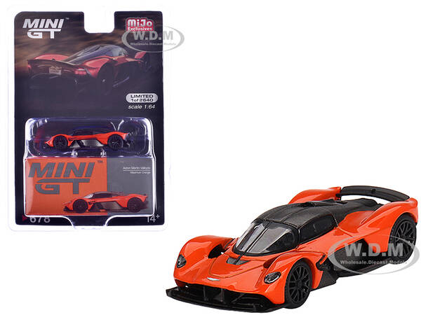Aston Martin Valkyrie Maximum Orange with Carbon Top Limited Edition to 2640 pieces Worldwide 1/64 Diecast Model Car by Mini ...