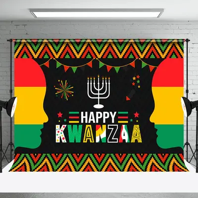 African Tribe Cultural Pattern Happy Kwanzaa Backdrop - Aperturee