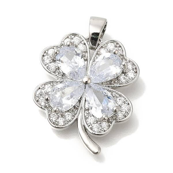 Brass Micro Pave Cubic Zirconia Pendants