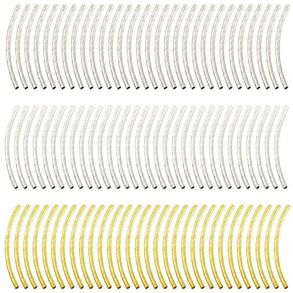 90Pcs 3 Colors Brass Tube Beads