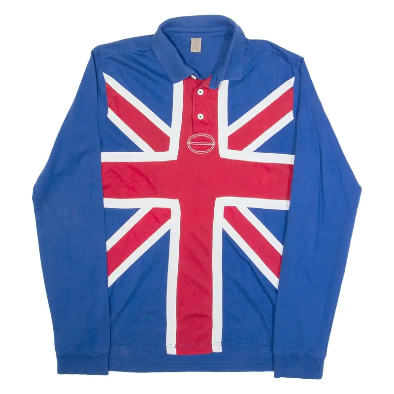 NUCLEO United Kingdom Boys Polo Shirt Blue Long Sleeve 2XL