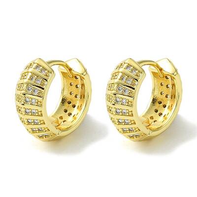 Brass with Cubic Zirconia Hoop Earrings