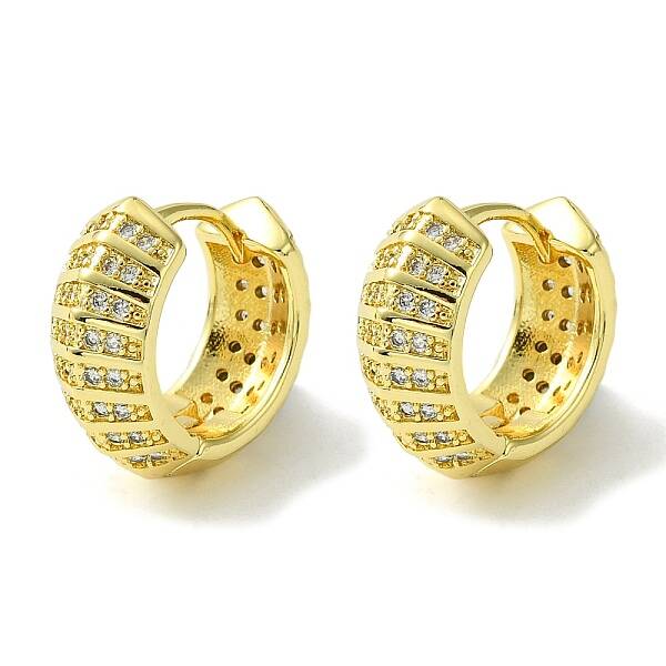 Brass with Cubic Zirconia Hoop Earrings