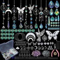 Sun Catcher Kit, 400pcs/set DIY Sun Catcher Kit with Storage Box, Hanging Glass Beads, and Complete Tool Set, Perfect for Gar...