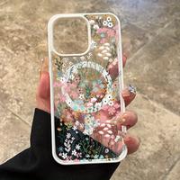 Plant and flower pattern magnetic pattern. Shockproof and drop-proof all-inclusive lens protective case, suitable for iPhone ...