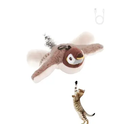 Simulation Bird Design Cat Toy, Rechargeable Interactive Cat Toy, Fluffy Plush Dog Toy, Vivid Chirping Touch Activated Catnip...