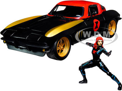 1966 Chevrolet Corvette with Black Widow Diecast Figurine \