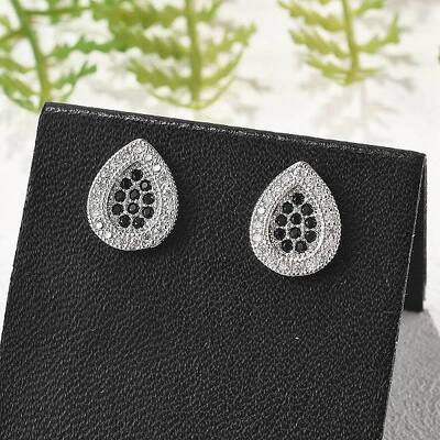 Brass Micro Pave Cubic Zirconia Stud Earrings for Women