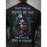 Men's Rose Graphic Print T-shirt, Casual Short Sleeve Crew Neck Tee, Men's Clothing For Summer Outdoor