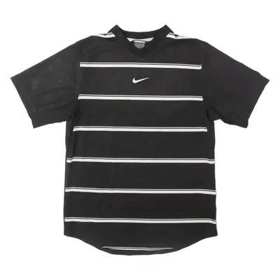NIKE Striped Mens Jersey Black V-Neck M