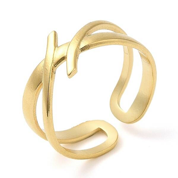 304 Stainless Steel Hollow Open Cuff Ring for Women
