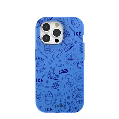 Electric Blue Hockey Postage iPhone 15 Pro Case