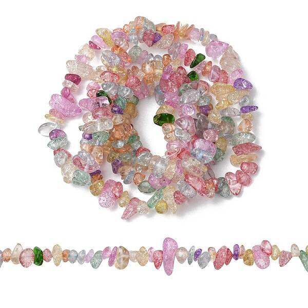Baking Painted Crackle Glass Beads Strands