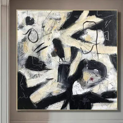 Extra Large Black And White Paintings On Canvas Original Artwork Modern Wall Art Contemporary Acrylic Art | COUP IN SPACE