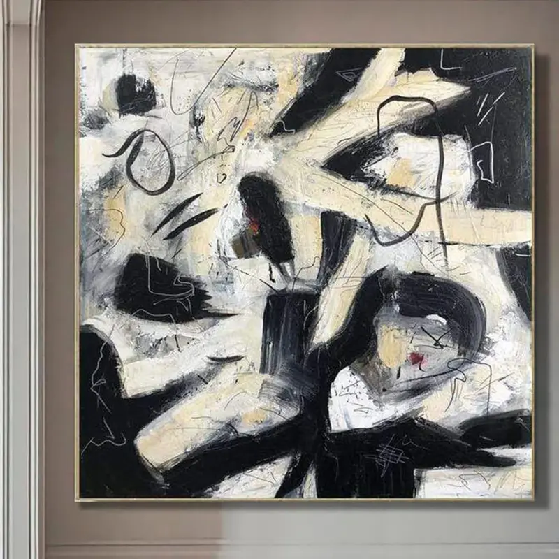 Extra Large Black And White Paintings On Canvas Original Artwork Modern Wall Art Contemporary Acrylic Art | COUP IN SPACE