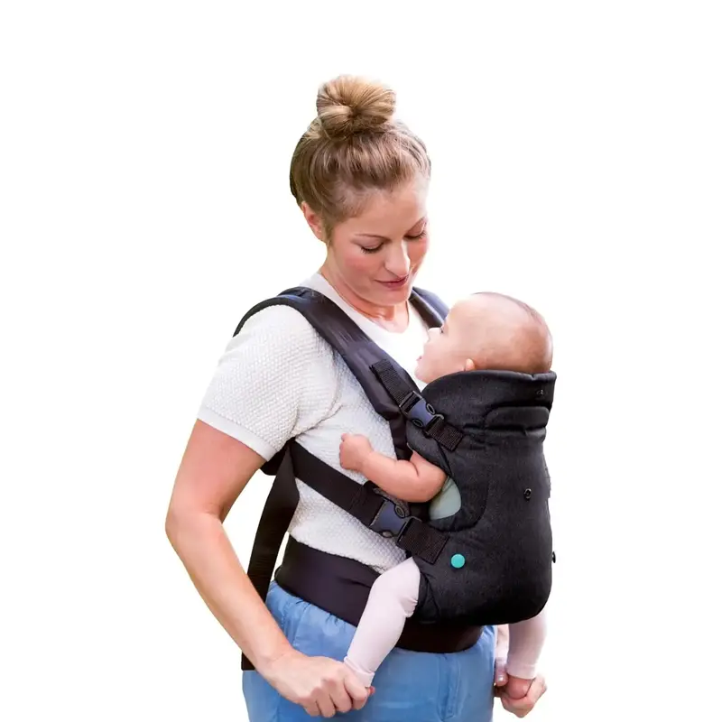 Hands-Free Baby Wrap Carrier, Flip 4-in-1 Advanced Carrier, Convertible Face in or Out or Front or Back, with Washable bib In...