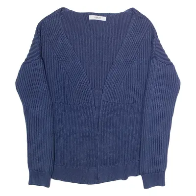 REPLAY Mens Cardigan Blue V-Neck Chunky Knit M