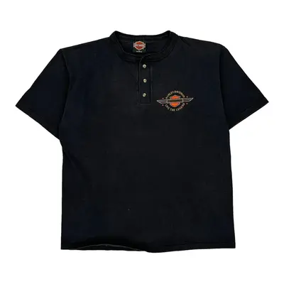 Mason City Harley Davidson Graphic T-Shirt - Large Black Cotton