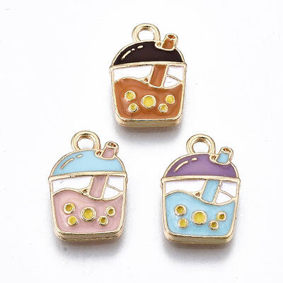 Light Gold Plated Alloy Enamel Pendants