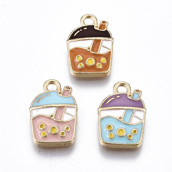 Light Gold Plated Alloy Enamel Pendants