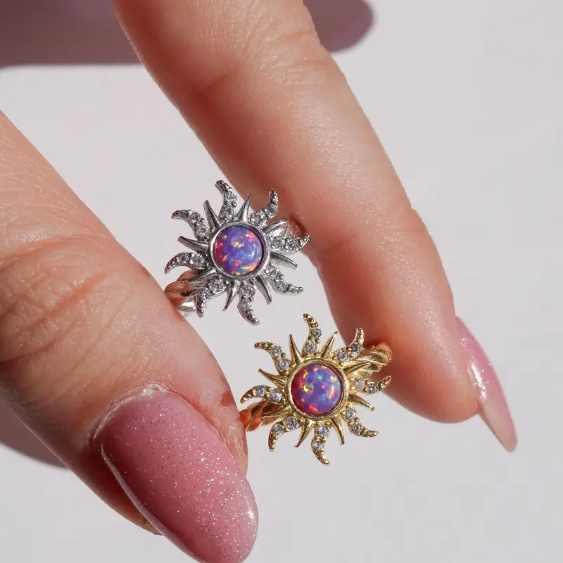 Rapunzel Spinning Sun Purple Opal Flower Princesses Necklace Pendant for Women Sundrop Charm Accessories Cubic Zirconia Princ...