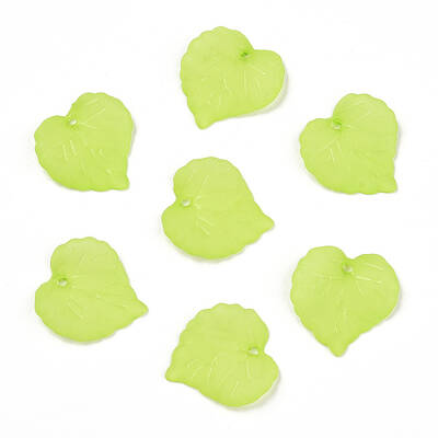 Transparent Frosted Acrylic Leaf Charms