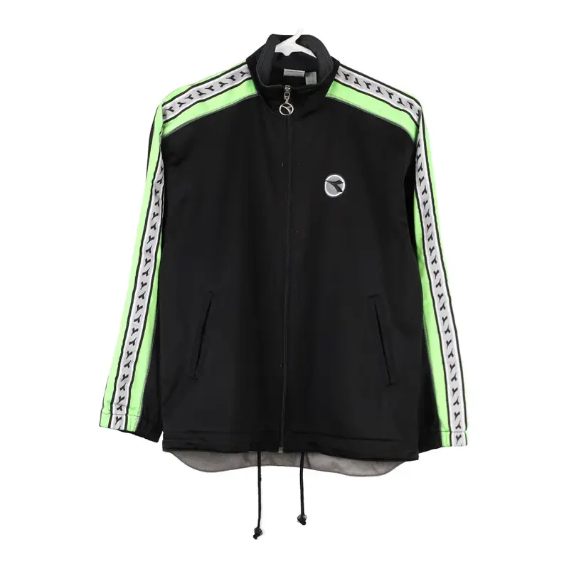 Diadora Track Jacket - Large Black Cotton