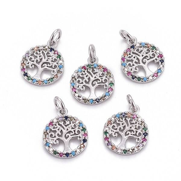 Brass Micro Pave Cubic Zirconia Charms