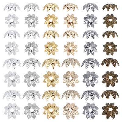 600Pcs 12 Style Iron Bead Caps