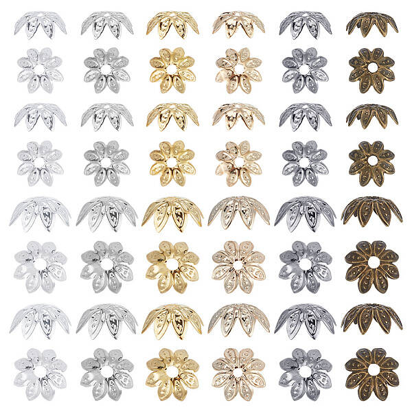 600Pcs 12 Style Iron Bead Caps