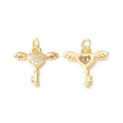 Brass Micro Pave Cubic Zirconia Charms