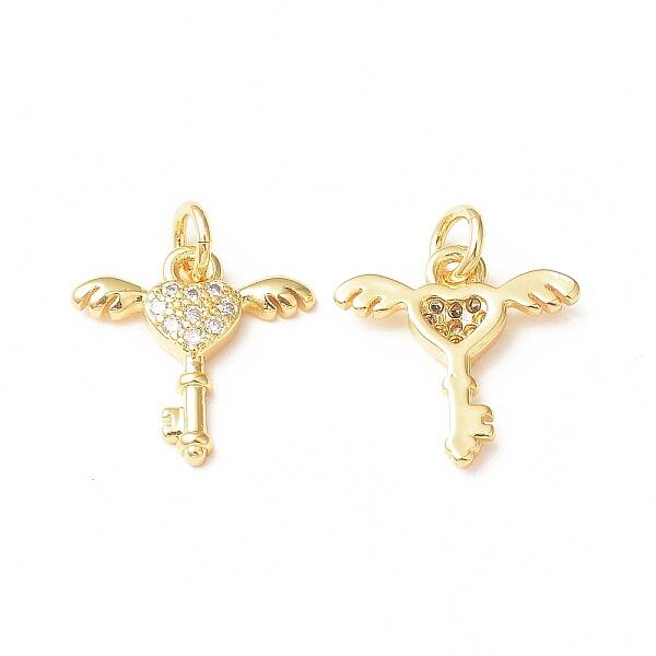 Brass Micro Pave Cubic Zirconia Charms