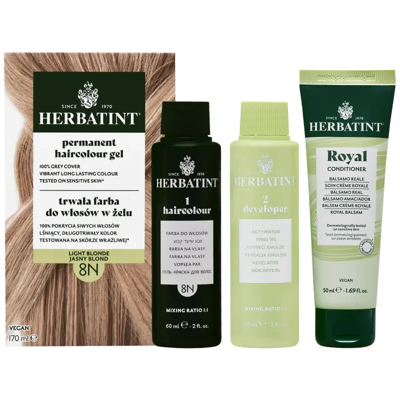 Herbatint Permanent Hair Color Gel 170ml 8N | Light Blonde