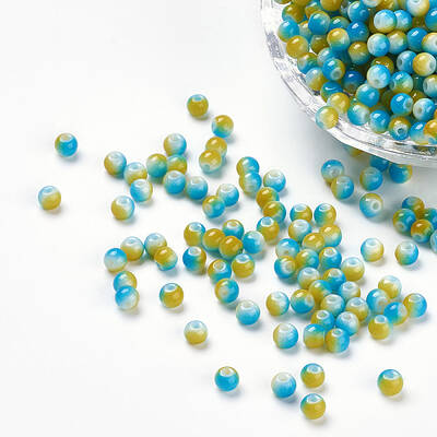 Spray Painted Resin Beads