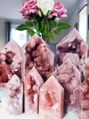 Blossom Agate Crystal Towers, Natural Crystal Decorations, Ideal for Home Decor, Loose Gemstones, Unique Crystal Gift, The Pe...