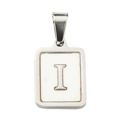 304 Stainless Steel Pave Natural White Shell Pendants