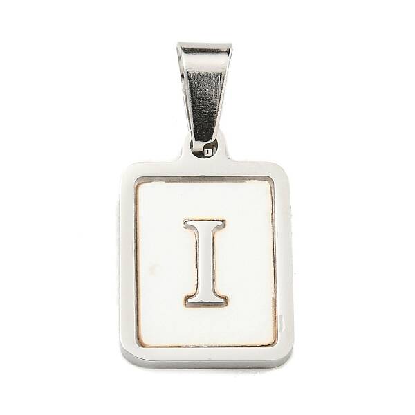 304 Stainless Steel Pave Natural White Shell Pendants